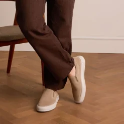 Manfield Beige suède loafers^Heren Loafers