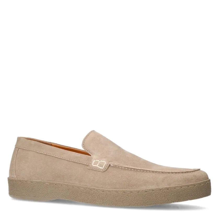 Manfield Beige suède loafers^Heren Loafers