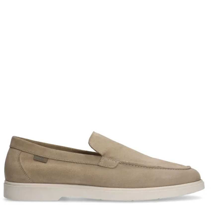 Manfield Beige suède loafers^Heren Loafers