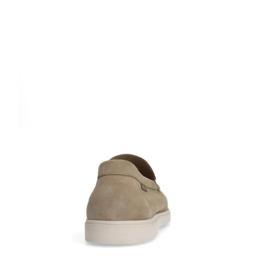 Manfield Beige suède loafers^Heren Loafers