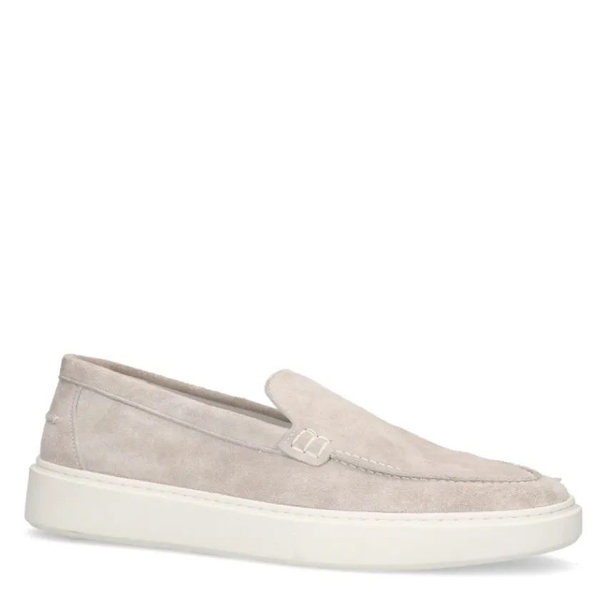 Manfield Beige suède loafers^Heren Loafers