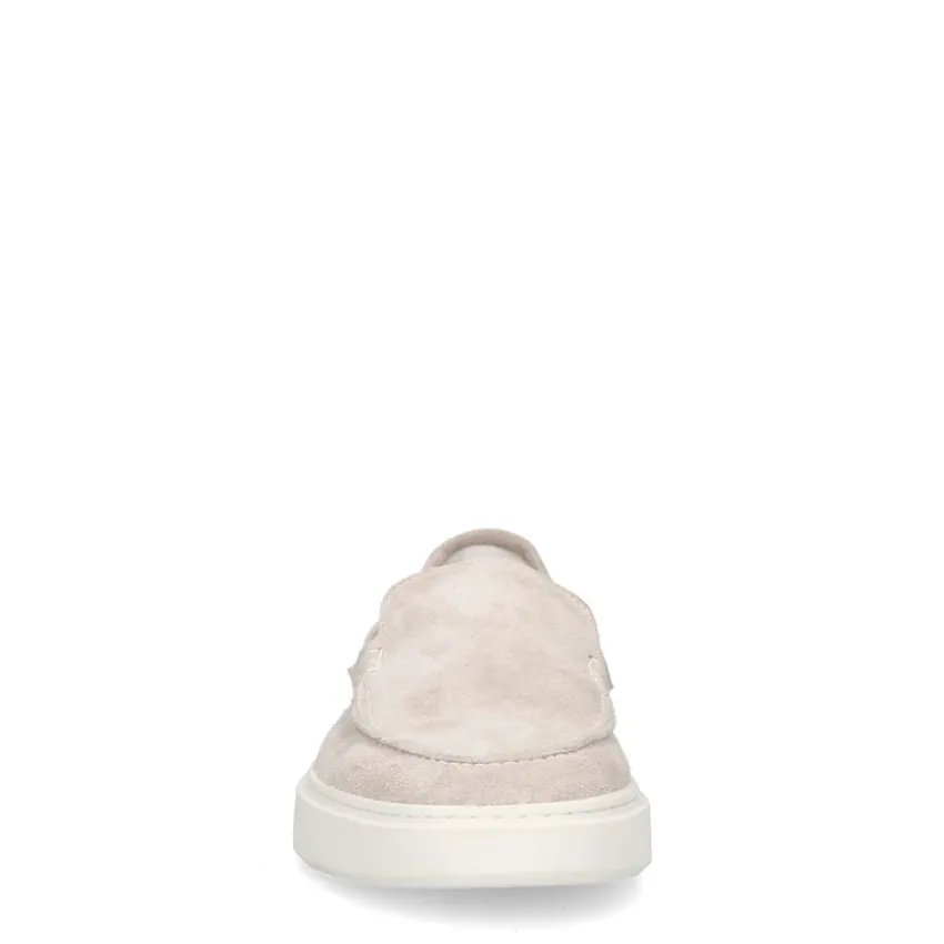 Manfield Beige suède loafers^Heren Loafers