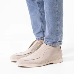 Manfield Beige suède loafers^Heren Boots