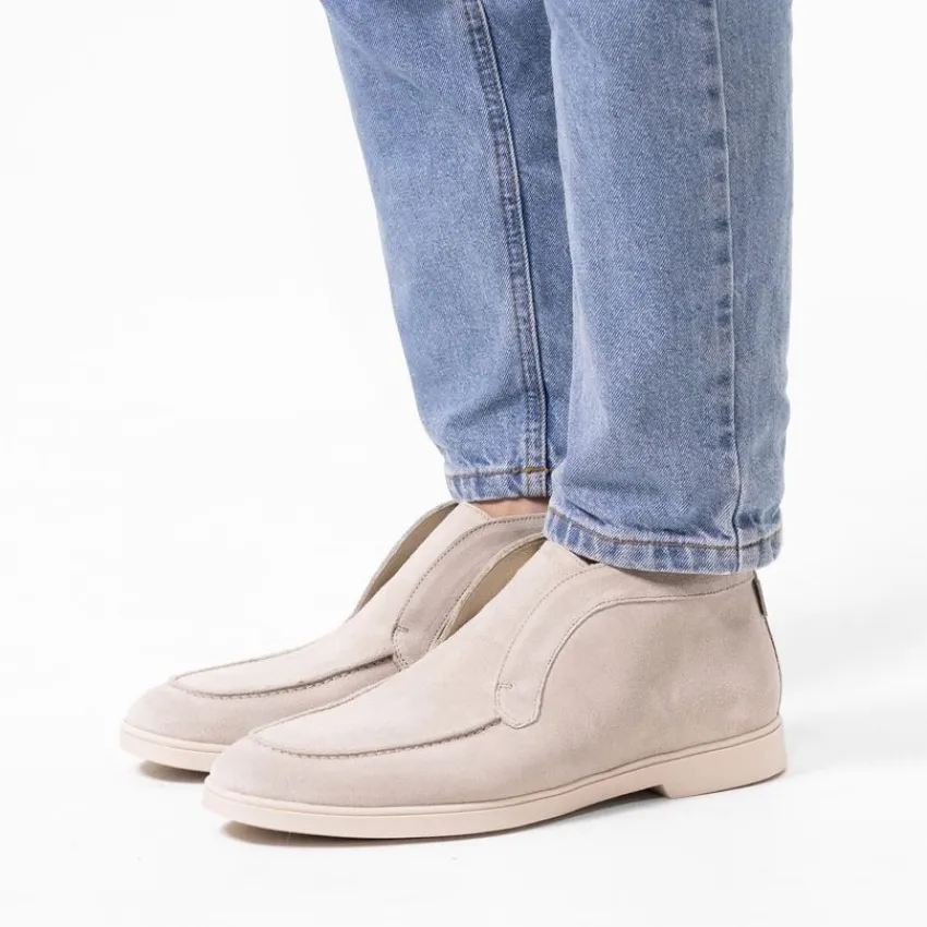 Manfield Beige suède loafers^Heren Boots