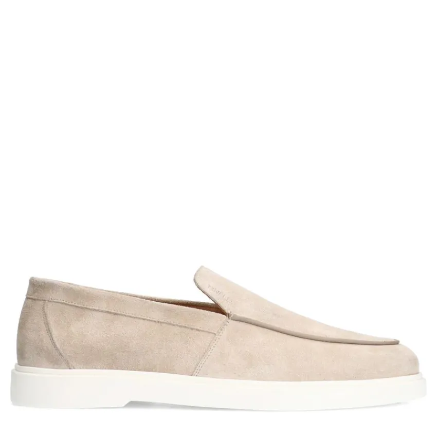 Manfield Beige suède loafers^Heren Loafers
