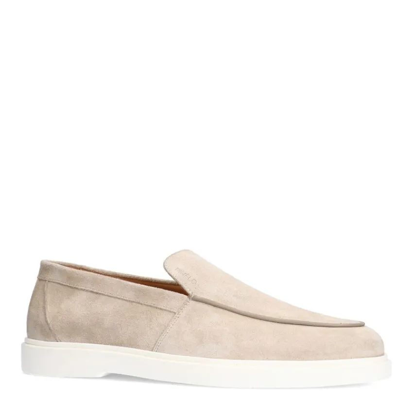 Manfield Beige suède loafers^Heren Loafers