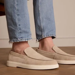 Manfield Beige suède loafers^Heren Loafers
