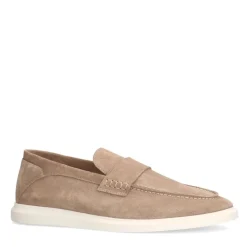 Manfield Beige suède loafers^Heren Loafers