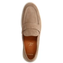 Manfield Beige suède loafers^Heren Loafers