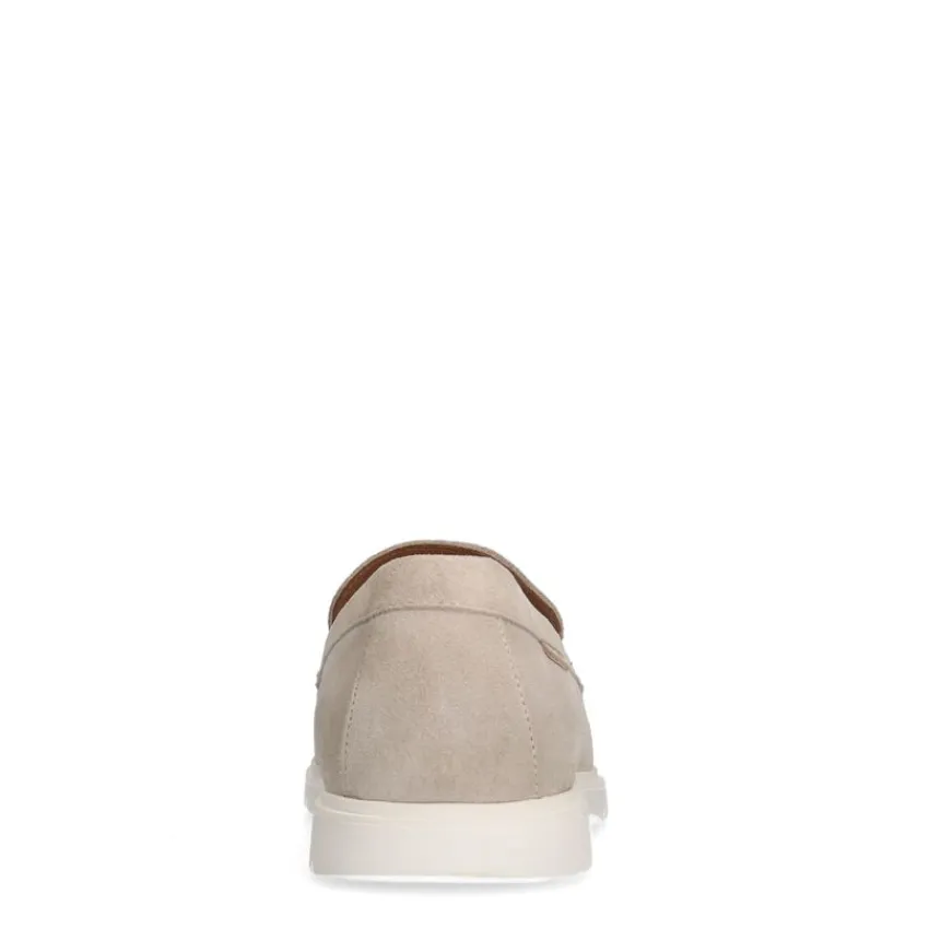 Manfield Beige suède loafers^Heren Loafers