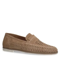 Manfield Beige suède loafers^Heren Loafers