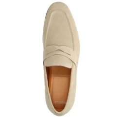 Manfield Beige suède loafers^Heren Loafers