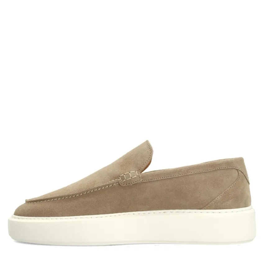 Manfield Beige suède loafers^Heren Loafers