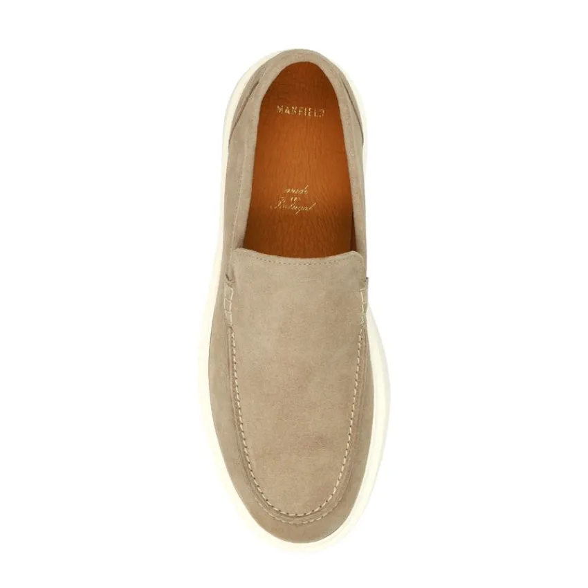 Manfield Beige suède loafers^Heren Loafers