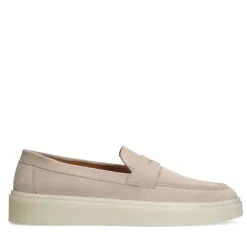 Manfield Beige suède loafers^Heren Loafers