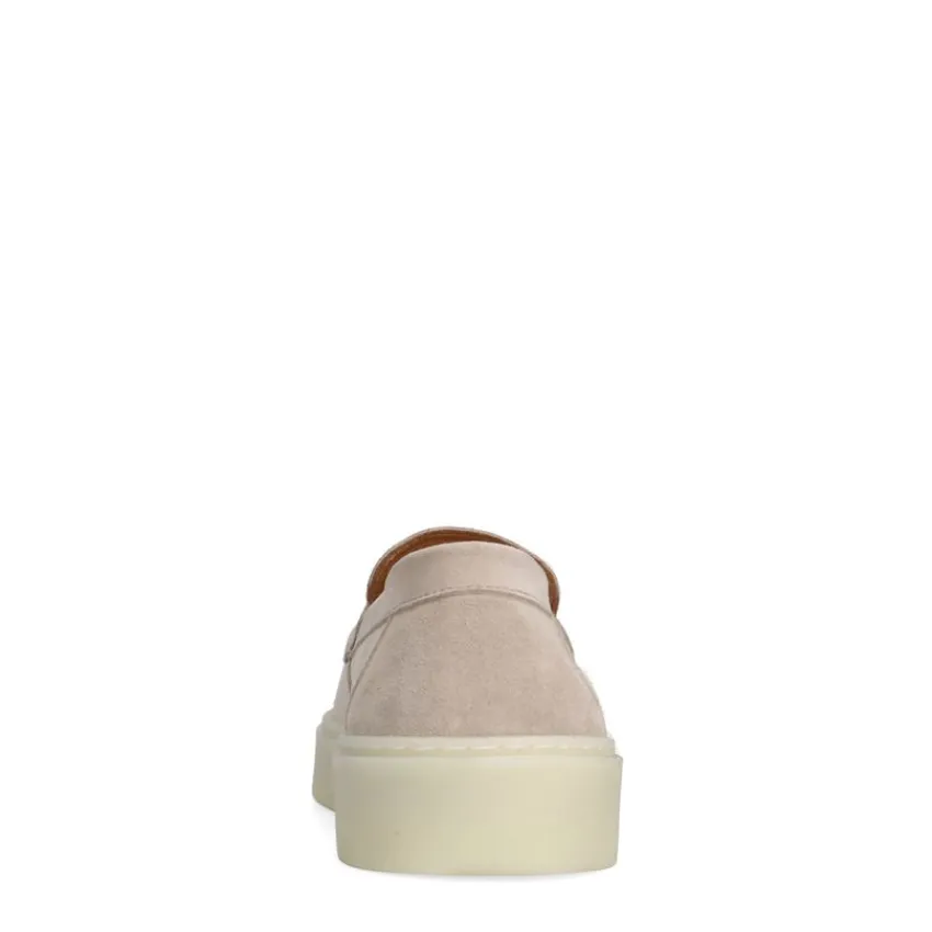 Manfield Beige suède loafers^Heren Loafers