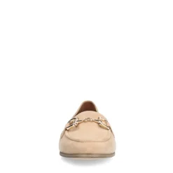 No Stress Beige suède loafers met gouden chain^DAMES Loafers