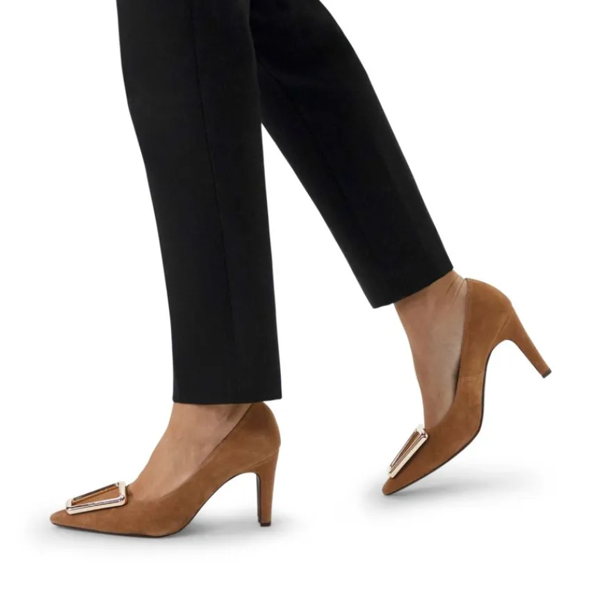 Manfield Beige suède pumps^DAMES Pumps