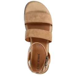 No Stress Beige suède sandalen^DAMES Sandalen