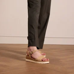 No Stress Beige suède sandalen^DAMES Sandalen