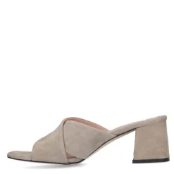 Manfield Beige suède sandalen met hak^DAMES Sandalen