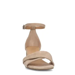 Manfield Beige suède sandalen met hak^DAMES Sandalen