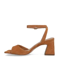 Manfield Beige suède sandalen met hak^DAMES Sandalen