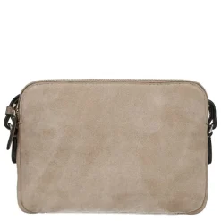 Manfield Beige suède schoudertas^ Schoudertassen