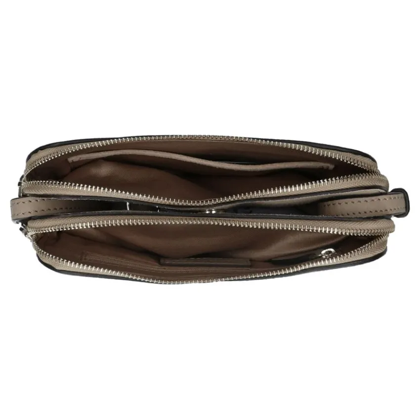 Manfield Beige suède schoudertas^ Schoudertassen