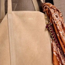 Manfield Beige suède shopper^ Shoppers