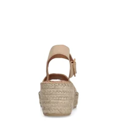 Manfield Beige suède sleehakken^DAMES Espadrilles|Sandalen