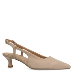Manfield Beige suède slingback pumps^DAMES Pumps|Slingbacks