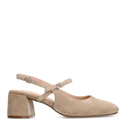 Manfield Beige suède slingbacks^DAMES Pumps|Slingbacks
