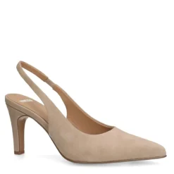 Manfield Beige suède slingbacks^DAMES Pumps|Slingbacks