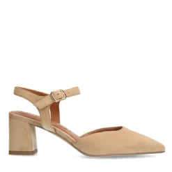 No Stress Beige suède slingbacks^DAMES Pumps|Slingbacks