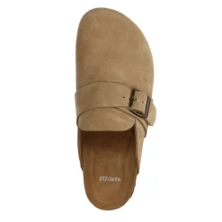 Manfield Beige suède slip ons^Heren Slippers & Sandalen