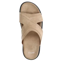 Manfield Beige suède slippers^Heren Slippers & Sandalen