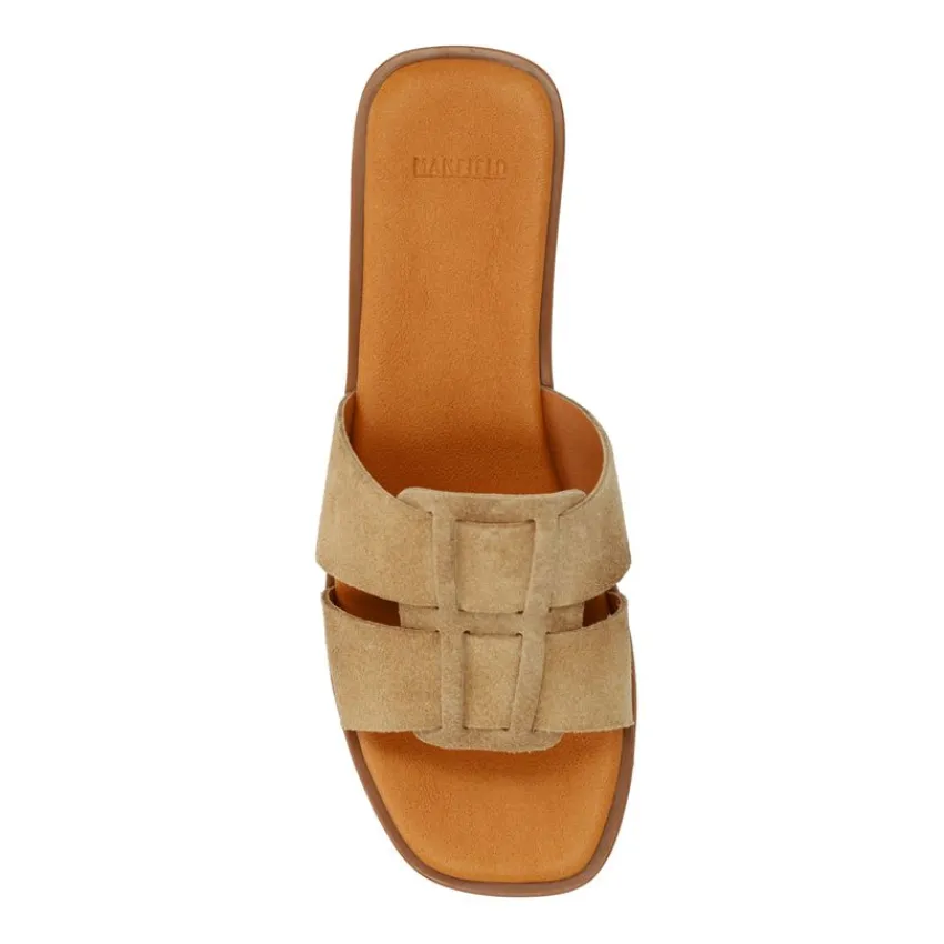 Manfield beige suède slippers^DAMES Slippers