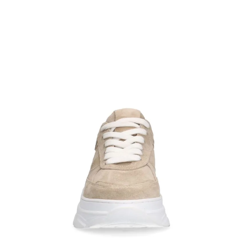Manfield Beige suède sneakers^DAMES Sneakers