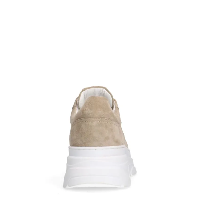Manfield Beige suède sneakers^DAMES Sneakers