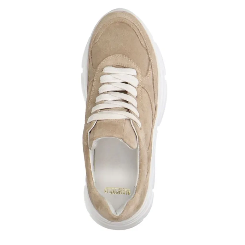 Manfield Beige suède sneakers^DAMES Sneakers