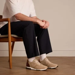 Van Lier Beige suède sneakers^Heren Sneakers