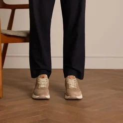 No Stress Beige suède sneakers^Heren Sneakers