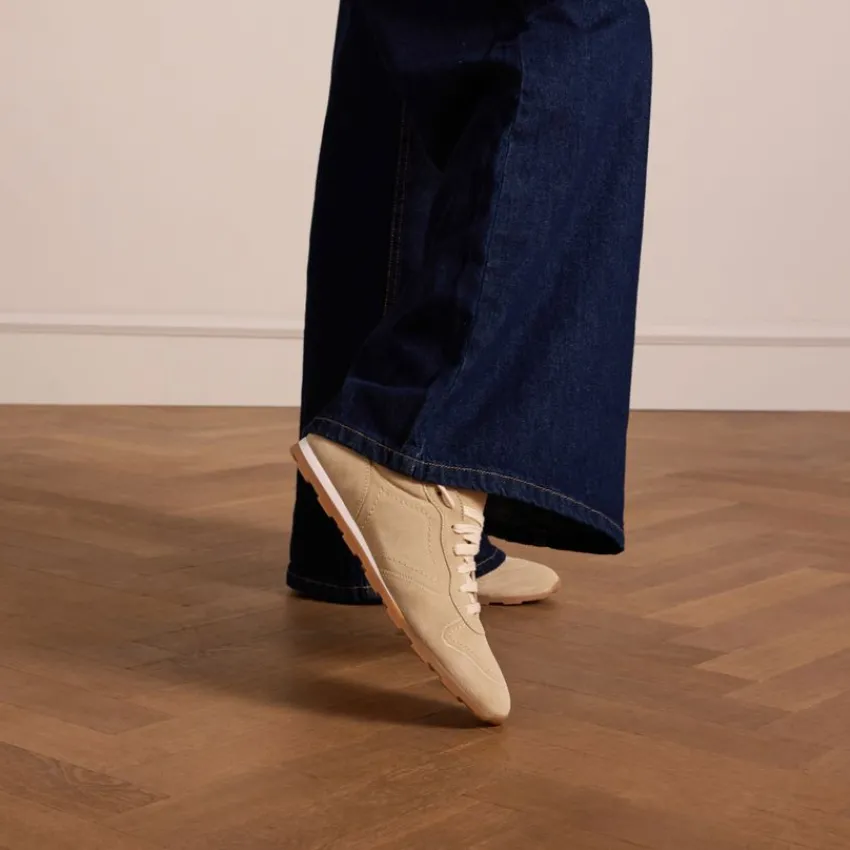 Manfield Beige suéde sneakers^DAMES Sneakers