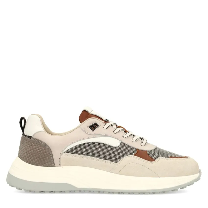 Manfield Beige suède sneakers^Heren Sneakers