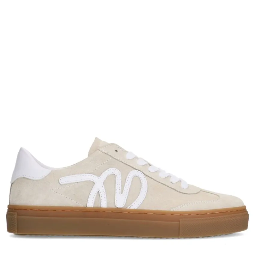 Manfield Beige suède sneakers^DAMES Sneakers