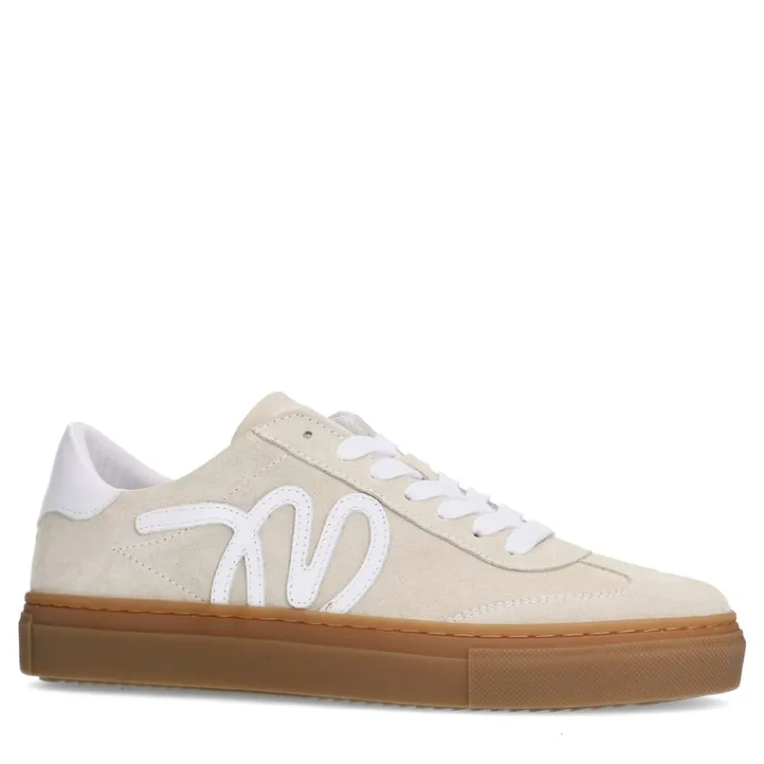 Manfield Beige suède sneakers^DAMES Sneakers