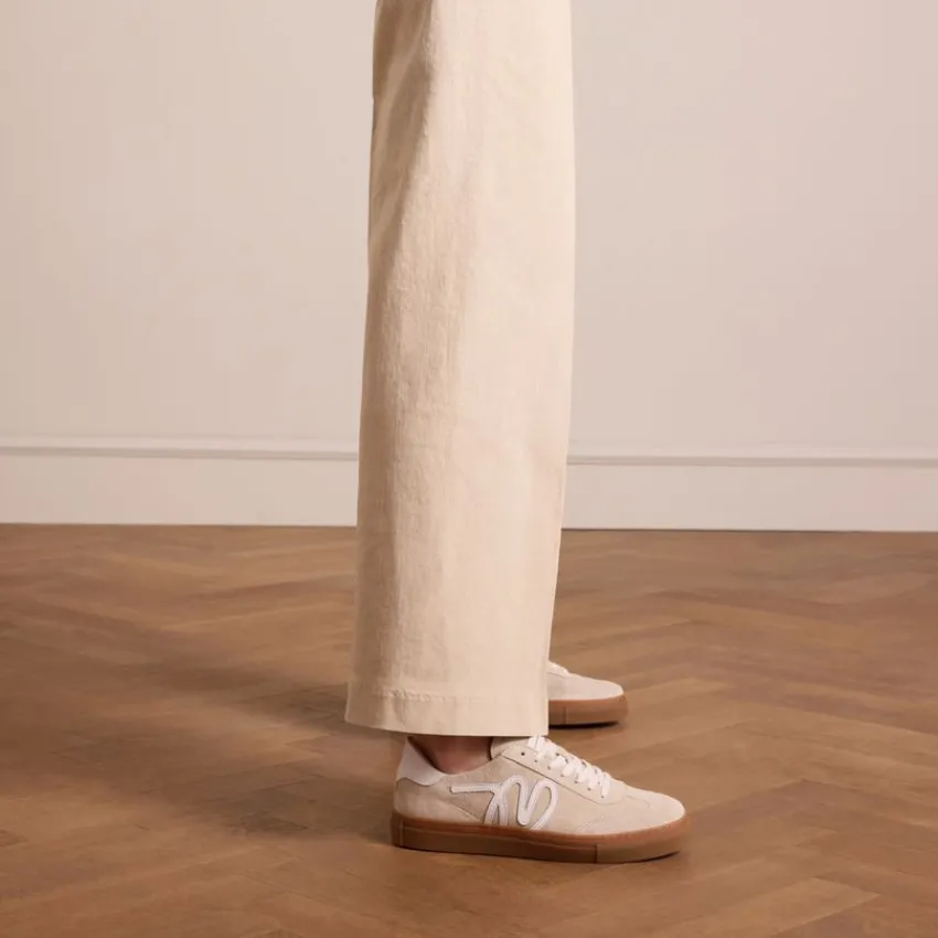 Manfield Beige suède sneakers^DAMES Sneakers