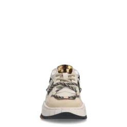 Manfield Beige suède sneakers met details^DAMES Sneakers