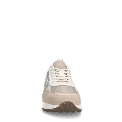 Manfield Beige suède sneakers met details^DAMES Sneakers